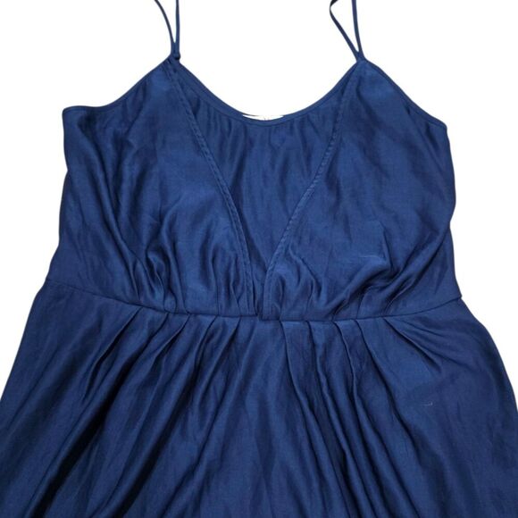 Rebecca Taylor Navy Blue Gathered In Mini Sleeveless Dress 8 - Picture 2 of 3